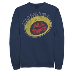 Мужской флисовый пуловер с графическим рисунком All That Classic Vintage Face Logo Title, синий Nickelodeon, синий