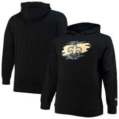 Мужской черный пуловер с капюшоном New Orleans Saints Big &amp; Tall Primary Logo New Era