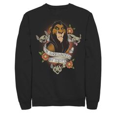 Мужской флисовый пуловер со шрамом «Король Лев» с гиенами в сопровождении идиотов Disney, черный