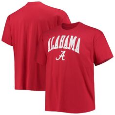 Мужская футболка Crimson Alabama Crimson Tide Big &amp; Tall Arch Over Wordmark Champion