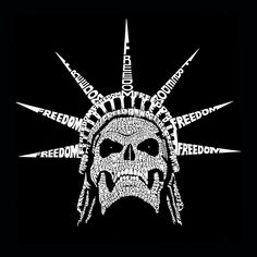 Freedom Skull — мужская толстовка с капюшоном Word Art LA Pop Art, серый