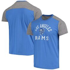 Мужская футболка Royal/Heathered Grey Los Angeles Rams Gridiron Classics Field Goal Slub Majestic