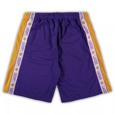 Мужские фирменные шорты из сетки Los Angeles Lakers фиолетового/золотого цвета с лентой Big &amp; Tall Fanatics