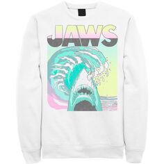 Мужской свитшот с винтажным плакатом Jaws 80s Jaws Licensed Character, белый