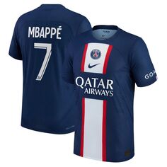 Мужская домашняя футболка аутентичного игрока синего цвета Пари Сен-Жермен 2022/23 Кайлиана Мбаппе Nike