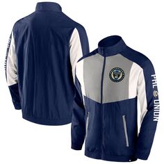Мужская фирменная темно-синяя спортивная куртка Philadelphia Union Net Goal с молнией во всю длину реглан Fanatics