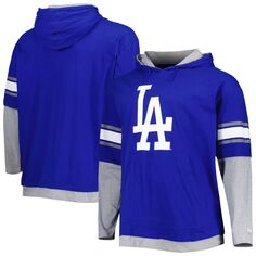 Мужской пуловер с капюшоном Royal Los Angeles Dodgers Big &amp; Tall Twofer New Era