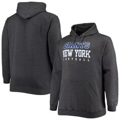Мужской фирменный темно-серый пуловер с капюшоном New York Giants Big &amp; Tall Practice Fanatics