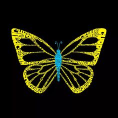 Бабочка - мужская футболка с рисунком Word Art LA Pop Art, серый
