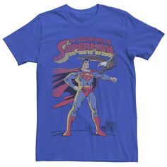 Мужская футболка с текстовым плакатом «Приключения Супермена» DC Comics
