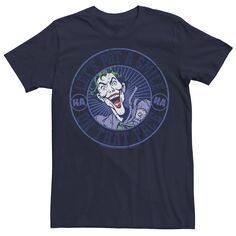 Мужская футболка Batman Joker с надписью Smile On Stamp Tee, Синяя DC Comics, синий