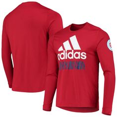 Мужская красная футболка с длинным рукавом Chicago Fire Vintage Performance adidas