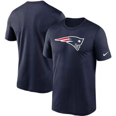 Мужская темно-синяя футболка с логотипом New England Patriots Essential Legend Performance Nike