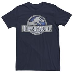 Мужская классическая футболка с логотипом в виде металлических монет Jurassic World, Blue Licensed Character, синий