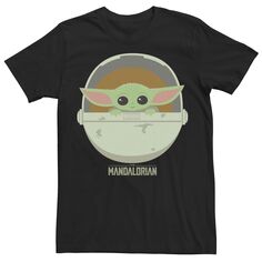 Мужская футболка с портретом «Звездные войны» The Mandalorian The Child Bassinet Star Wars, черный