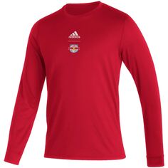 Мужская красная футболка с длинным рукавом New York Red Bulls Club adidas