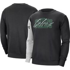 Мужской черный/хизер-серый пуловер Boston Celtics Courtside Versus Force &amp; Flight Nike