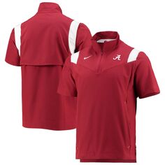Мужская спортивная куртка Crimson Alabama Crimson Tide 2021 с молнией четверть рукава и коротким рукавом Nike