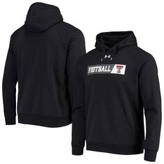 Мужской черный пуловер с капюшоном Texas Tech Red Raiders 2021 Sideline Football на весь день Under Armour