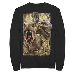 Мужской флисовый пуловер Jurassic World T-Rex Indominus Rex &amp; Raptor Licensed Character, черный