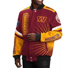 Мужская спортивная куртка Carl Banks бордового цвета Washington Commanders Extreme Redzone университетская куртка с застежкой на пуговицы G-III