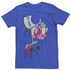 Мужская футболка Invader Zim с угрожающим смехом и усталостью Gir с изображением портрета Nickelodeon