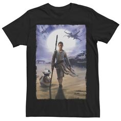 Мужская футболка с рисунком The Force Awakens Rey &amp; BB-8 Star Wars