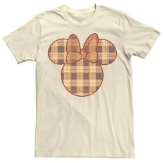 Мужская осенняя клетчатая футболка Mickey And Friends Minnie Disney