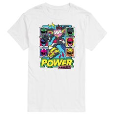 Футболка с рисунком Big &amp; Tall Power Rangers Zord Heads Licensed Character, белый