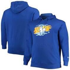 Мужской пуловер с капюшоном и логотипом Royal Los Angeles Rams Big &amp; Tall Primary New Era