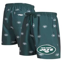 Мужские шорты с мини-логотипом Pro Standard Green New York Jets со сплошным принтом и логотипом