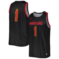 Мужская черная баскетбольная майка Maryland Terrapins Replica Under Armour