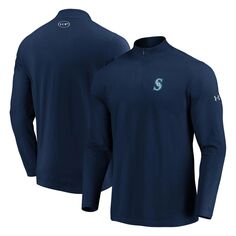 Мужской темно-синий пуловер с молнией в четверть от Seattle Mariners Passion Performance Tri-Blend Under Armour