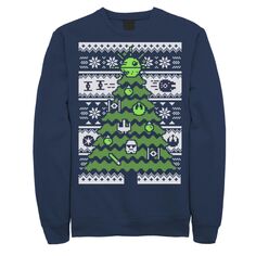 Мужской свитер со звездой смерти и рождественской елкой, флисовый пуловер с графическим рисунком Star Wars
