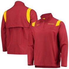 Мужская куртка Cardinal Iowa State Cyclones 2021 Team Coach с молнией на четверть Nike