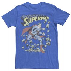 Мужская футболка с винтажным плакатом «Супермен с камнями» DC Comics