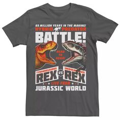 Мужская футболка с графическим плакатом «Мир Юрского периода T-Rex VS I-Rex Battle» Licensed Character