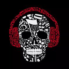 Музыкальные ноты с черепом — мужская бейсбольная футболка реглан с рисунком Word Art LA Pop Art