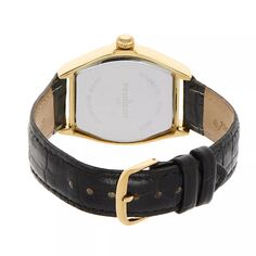 Женские часы с кожаным ремешком из 14-каратного золота, Черные Peugeot, черный