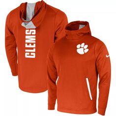 Мужской оранжевый пуловер с капюшоном Clemson Tigers 2-Hit Performance Nike