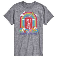 Мужская футболка Coca-Cola Have A Coke с радужным цветком License, серый