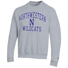 Мужской пуловер с высоким двигателем Heather Grey Northwestern Wildcats Champion