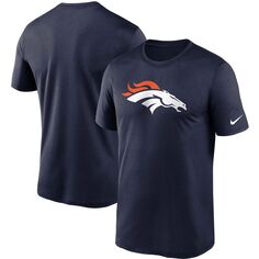 Мужская темно-синяя футболка с логотипом Denver Broncos Essential Legend Performance Nike