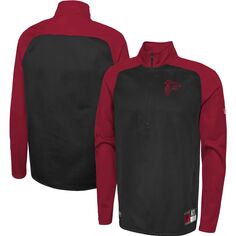 Мужская черная куртка Atlanta Falcons Joint Authentic O-Line с молнией до половины длины реглан New Era