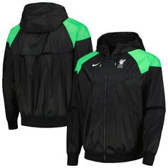 Мужская черная куртка Liverpool Windrunner с молнией во всю длину реглан Nike