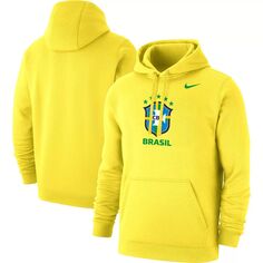 Мужская желтая толстовка с капюшоном и пуловером для основной команды сборной Бразилии по футболу Nike