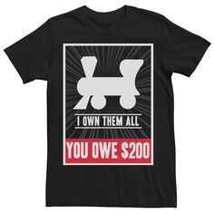 Мужская футболка «Монополия железные дороги: я владею ими всем, ты должен 200 долларов» Licensed Character