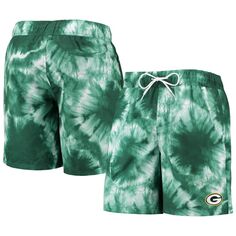 Мужские спортивные шорты Carl Banks Green Green Bay Packers Splash Volley Swim Shorts G-III
