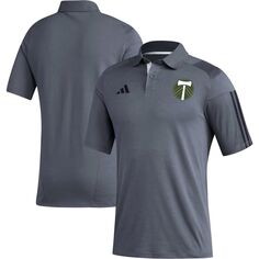 Мужская серая футболка-поло для тренировок Portland Timbers 2023 adidas