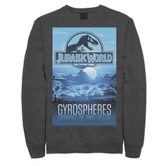 Мужской флисовый пуловер с графическим рисунком и плакатом для тура по парку Jurassic World